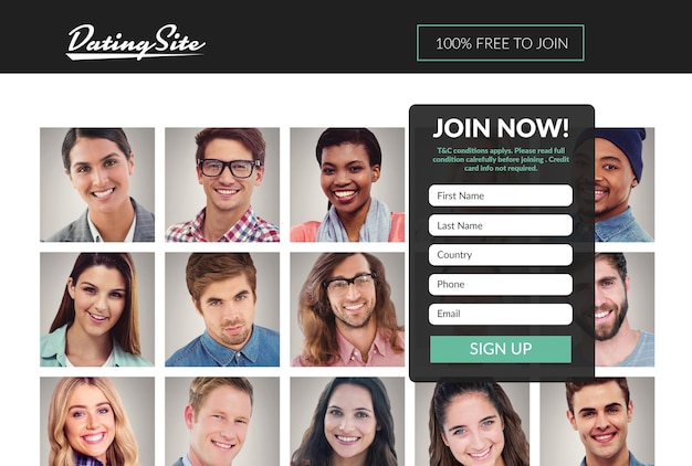 Subscription form on dating site