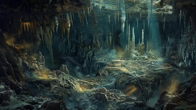 Photo subterranean water wonderland panorama outdoor