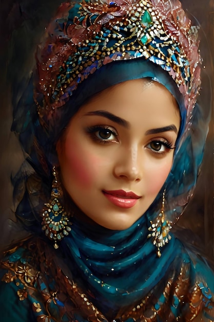 Subtle Allure Unveiling the Enchanting Shy Smile of the Arabic Beauty