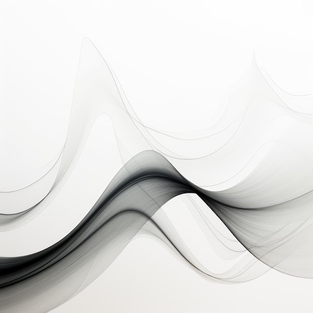 Subtle Curves Whispy Fine Lines and Minimalistic Border Art on a White Canvas