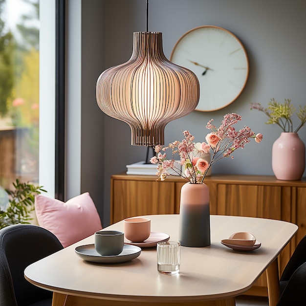 Subtle Elegance Light Pink Hanging Pendant Lamp with Graceful Style