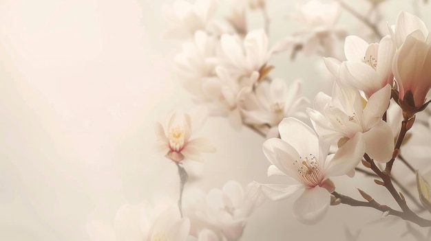 Photo subtle floral background minimal aesthetics clear white space at the center ai generative