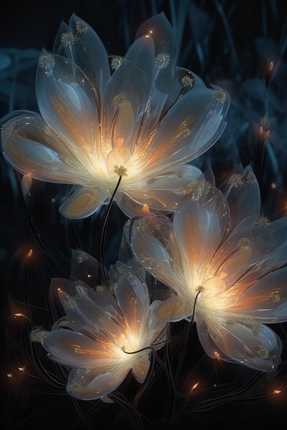 Subtle Light Streaming on Wavy Weaving Petals