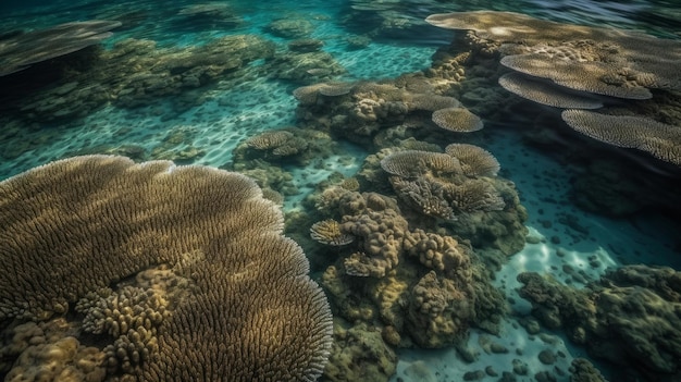 Subtle organic formations on a coral reef AI generated