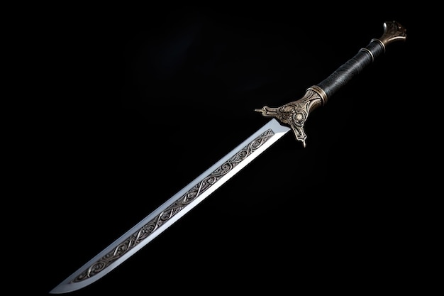 写真 中世ファンタジー時代の銀の剣の微妙な絵