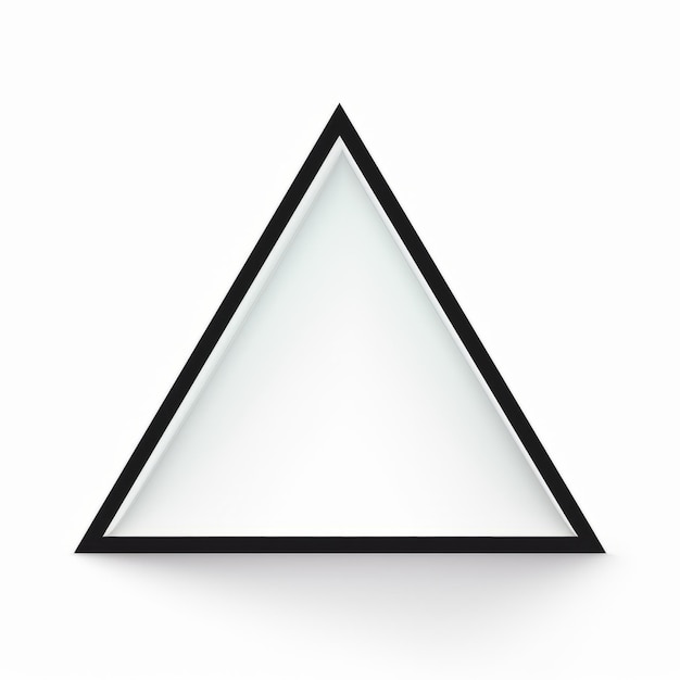 Subtle Symmetry Transparent Triangle With Black Outline On White Background