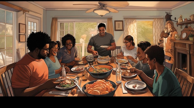 В пригородном районе семья решает организовать соседский ужин, поскольку разнообразные