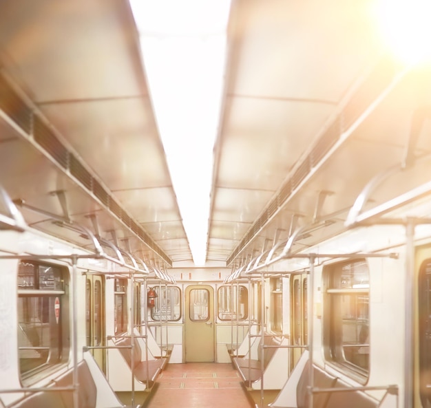 Subway car with empty seats empty subway car