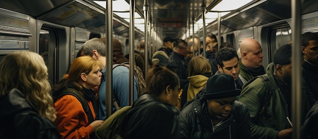 Photo subway station at columbus circle generative ai