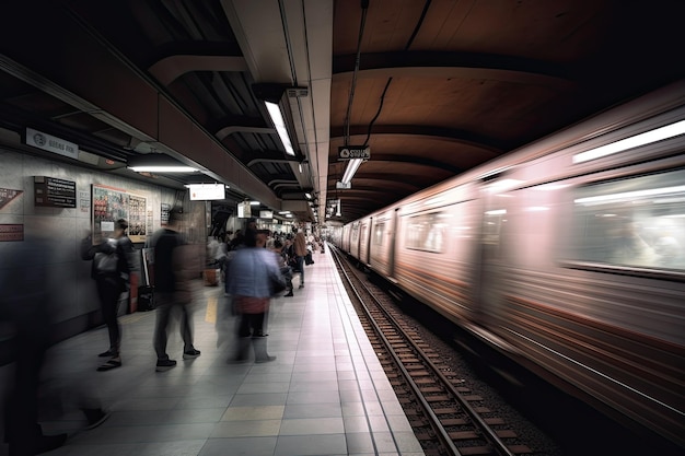 subway station with crowd of people