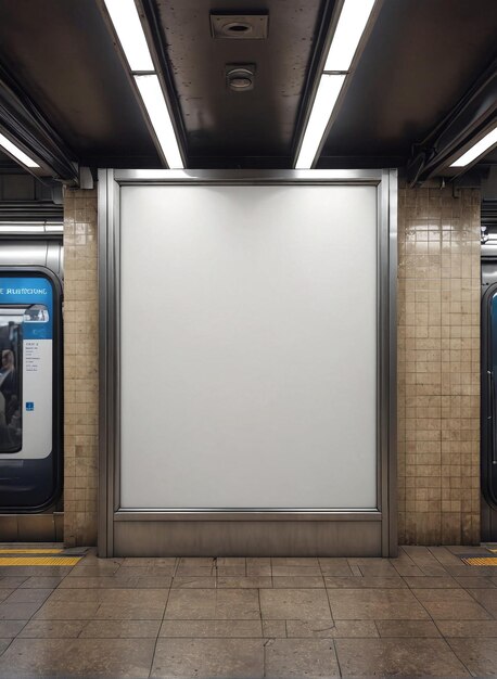 Foto una stazione della metropolitana con due vetture vuote