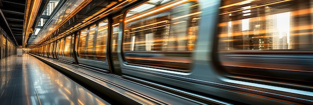Subway train in motion Generative AI