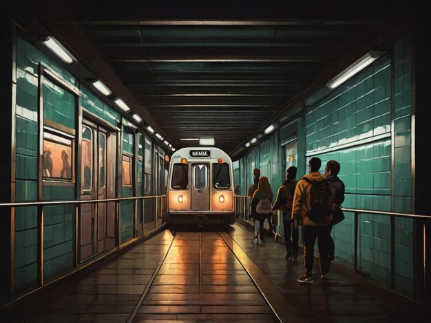 Photo a subway train with the number 7 on the front