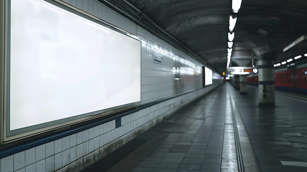 Foto un tunnel della metropolitana con un cartello che dice 