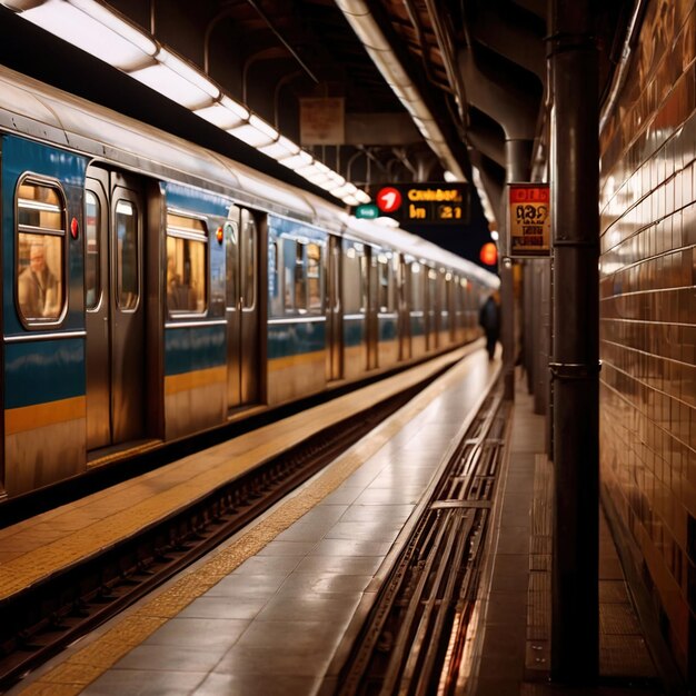 Subway underground mass public transport transit sytem for passengers in urban city