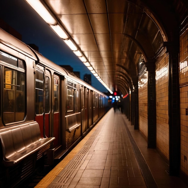 Photo subway underground mass public transport transit sytem for passengers in urban city