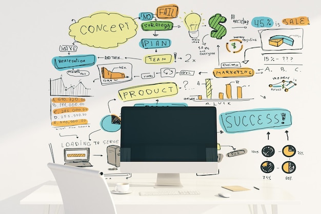 Succes concept leeg scherm