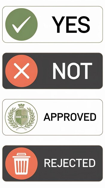 Succes- en foutmelding ui bannervectorontwerp Ja en geen interface-elementen