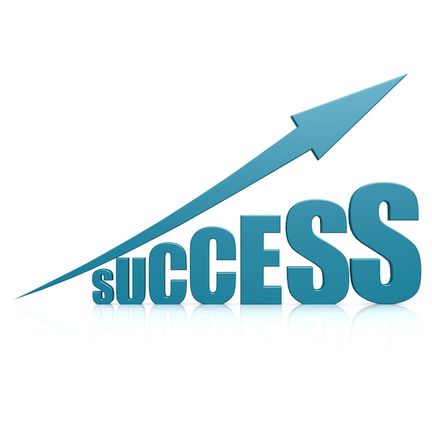 Success blue arrow