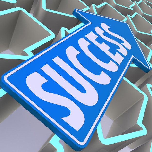 Success blue arrow