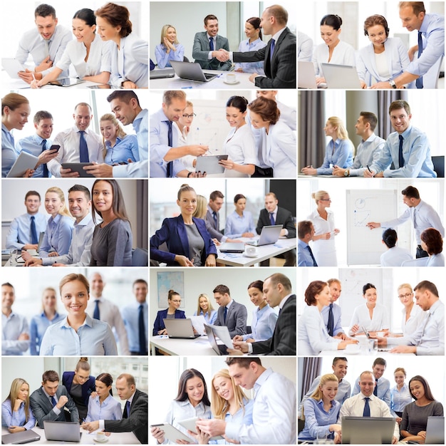 Success concept - collage with many business people