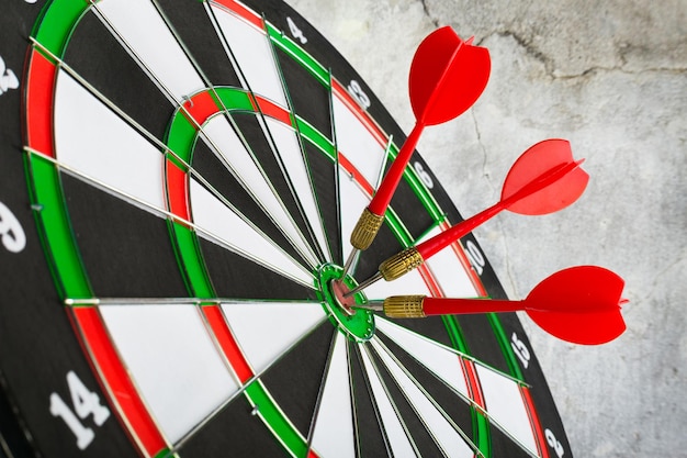 Success hitting target, aim goal achievement concept