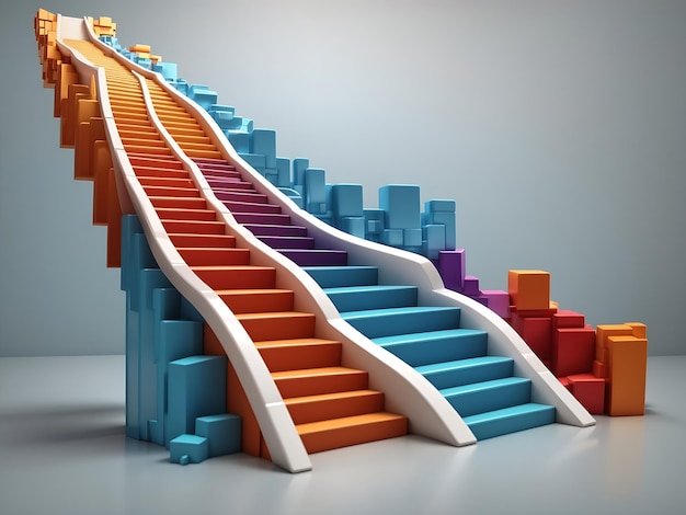 Success Ladder vision goal strategy success business concept