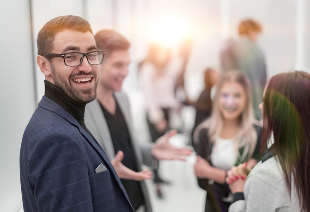 successful business man on an office background. photo with copy space