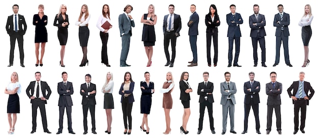 Successful business people isolated on white background photo collage