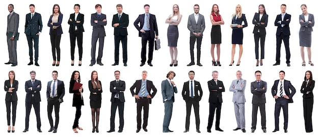 Successful business people isolated on white background