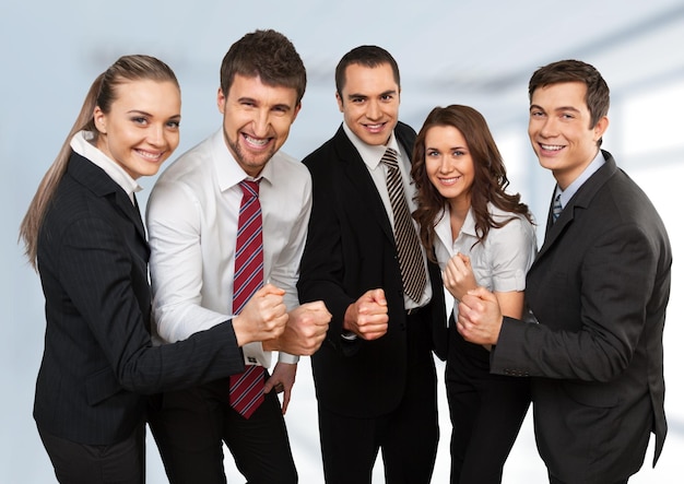 Successful business team  on background