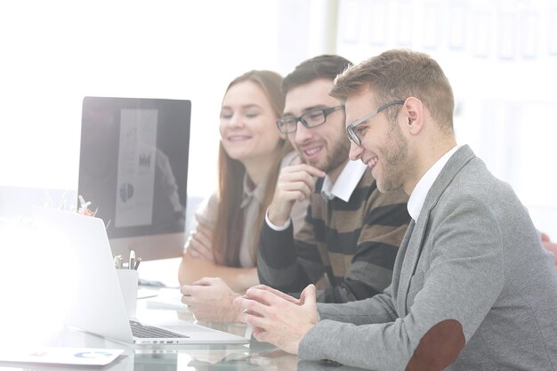 Successful business team sitting at the Desk