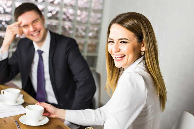 Successful business woman looking confident and smiling