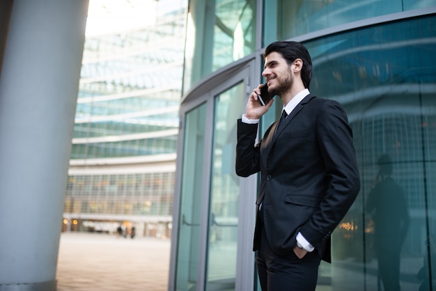 Successful businessman talking on the phone