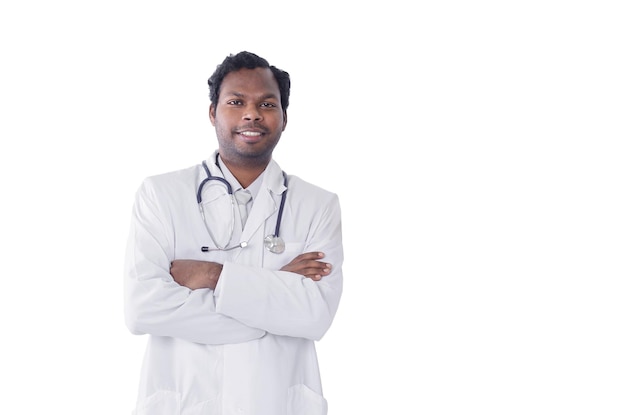 Successful doctor on an isolated background