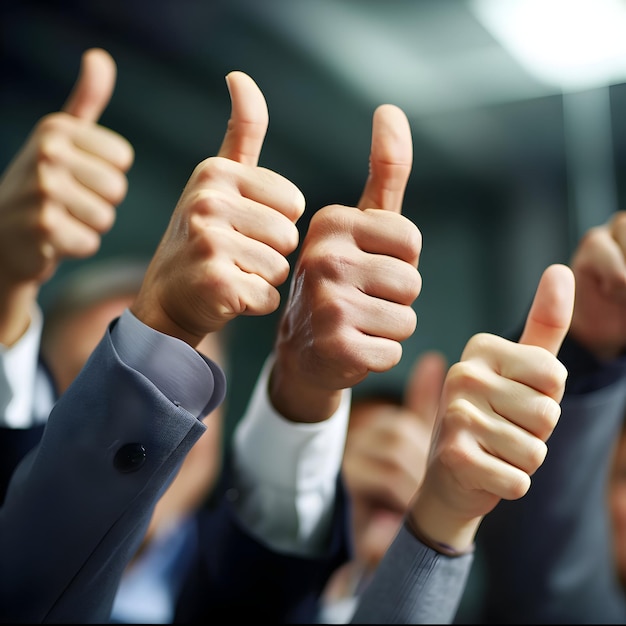 Successful employee team hands with thumbs up celebrating Employee Appreciation Day