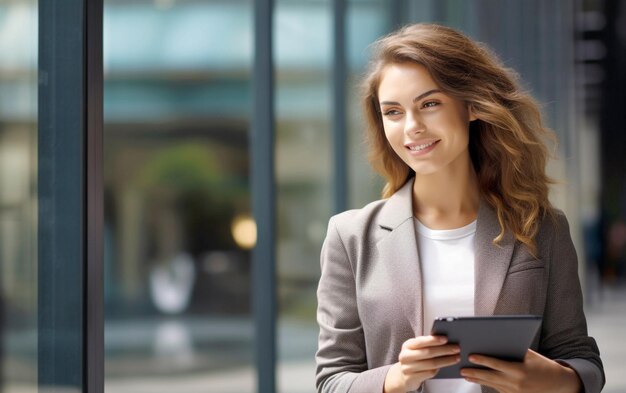 Successful Executive with Tablet Device in Urban Setting