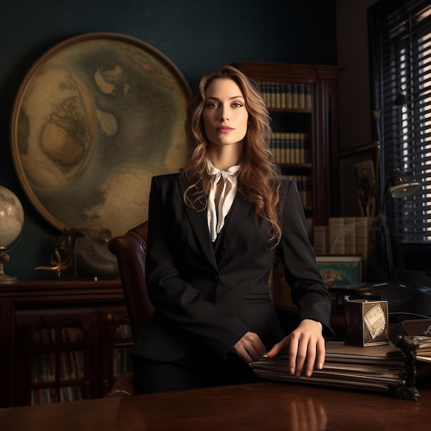 Successful female Lawyer at her fancy and expensive office