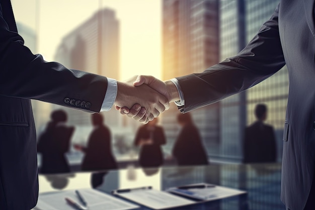 Successful Handshake Closing a Productive Business Meeting