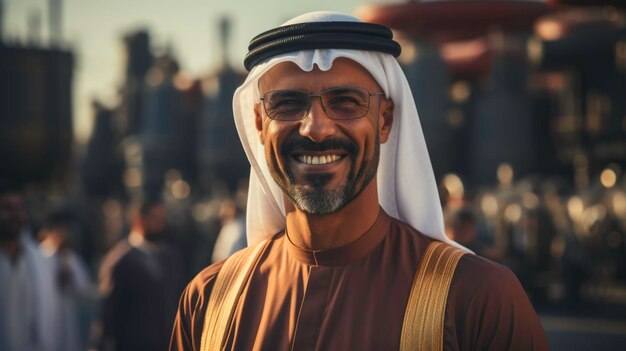 Successful Muslim Arab businessman with an oil refinery Generated by AI