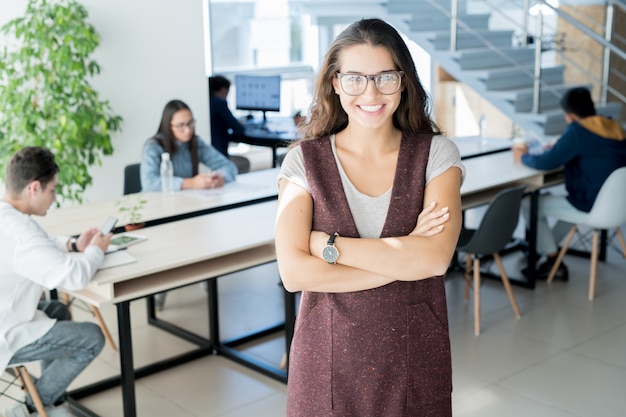 Succesvolle projectleider in coworking space