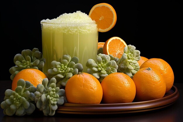 Foto succulent citrus sips juice glass bevanda estiva succo naturale fotografia di immagini in vetro