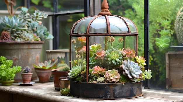 Succulent Elegance Interior Design with Miniature Geometric Gardens