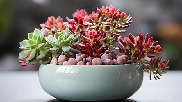 Photo succulent plant in a ceramic pot