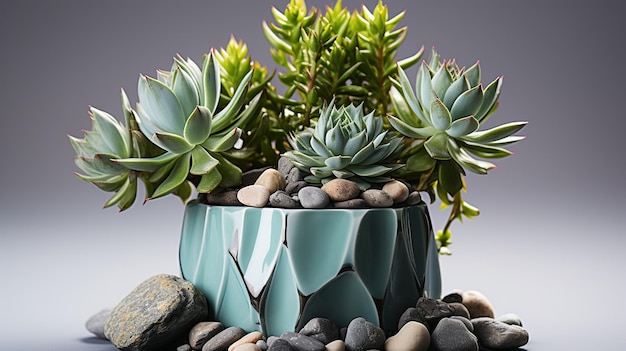 Photo succulent plant in cermaic pot