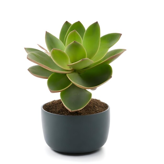 Succulent plant in a pot isolated on white background cutout