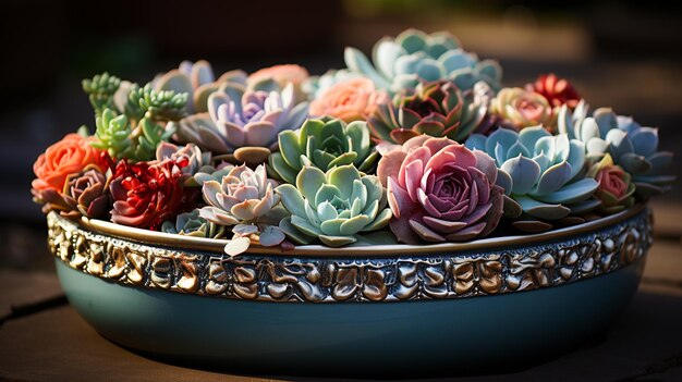 succulent plants in pots