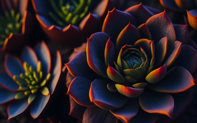 Succulent plants rosette ornamental of close up