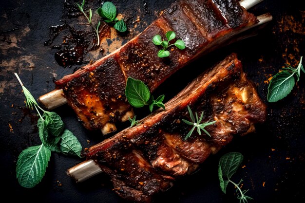 Succulent Roasted Rack of Ribs created with Generative AI technology