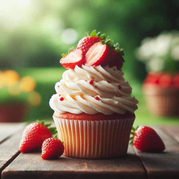 Succulent Strawberry Delight A Tempting Cupcake Masterpiece